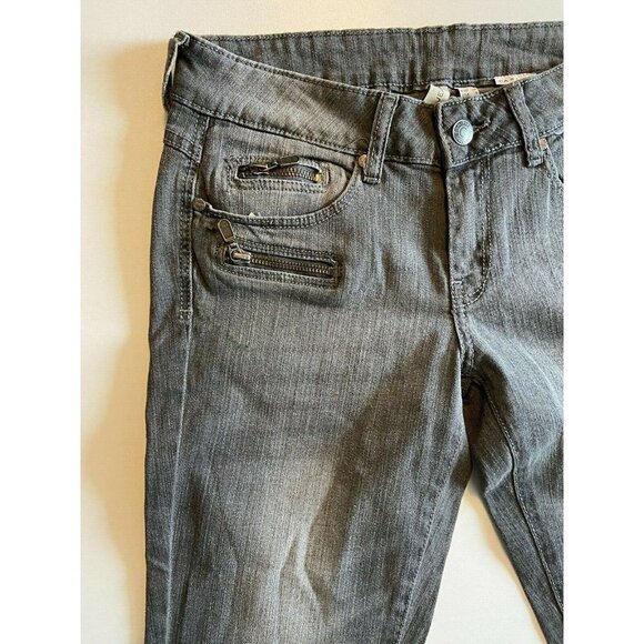 Mango Ladies Skinny Gray Stretchy Jeans with Zip Pocket Detail Size 6 - Picture 2 of 10